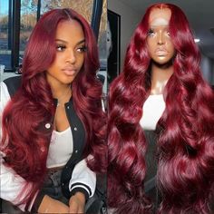 PRICES MAY VARY. 13x6 Lace Front Wigs Human Hair Quality: Body Wave Lace Front Wigs Human Hair 200% Density, 14A Grade. HD Transparent Lace Frontal Human Hair Wigs for Women with Baby Hair Glueless Wigs Human Hair Pre Plucked. It Can Be Straightened, Curled, Bleached, Dyed, Permed, Durable, Reusable And Styled As Your Own Hair. HD Lace Front Wigs Human Hair Size: 13x6 HD Transparent Swiss Lace Front Wigs Human Hair, Hand-crafted Technology, Simulated Scalp, Breathable&durable, Glueless Wigs And The Lace Area Is Large, So You Can Do Many Hairstyles. Human Hair Lace Front Wigs Material: 13x6 HD Lace Front Wigs Human Hair, 100% Unprocessed Brazilian Virgin Human Hair Body Wave Lace Front Wigs. No Shedding,No Tangling. The Hair Is Soft, Looks Natural,Full And Thick,Healthy And Comfortable,Smoo Cherry Red Lace Front Wig, Colored Wigs For Black Women Dark Skin, No Edges Wig Black Women, Birthday Hair Colors, Hairstyles Human Hair, 99j Wig, 22 Inch Hair, Wine Red Wig, Amazon Wigs