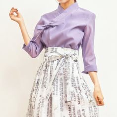 This is a Korean Modern Hanbok Blouse/Shirt(Jeogori) for Women. It has a luxurious and elegant feel as it is made of materials that are often used to make traditional hanbok. It is a slightly see-through material and is less prone to wrinkling. The sleeve length of this blouse is 3/4 sleeves, not long sleeves. This hanbok is modernly designed so you can wear it comfortably and beautifully. This modern hanbok is perfect dress for daily and celebrations such as parties or various events. ⭐Please c Hanbok Women, Casual Party Dress, Modern Hanbok, Top Korean, Casual Party Dresses, Women Blouse, Blouse Shirt, Casual Party, Navy Color