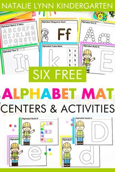 six free alphabet mats for kids to practice their letters and numbers