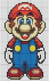 an image of mario bros from the nintendo video game, pixellated in half pixels