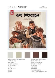 the one direction movie poster is shown in brown and beige colors, with an image of four