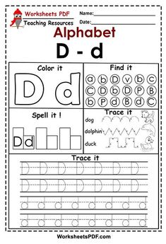 worksheet for the alphabet and letter d