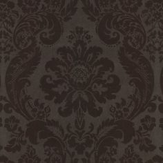 a black and brown wallpaper with an ornate design