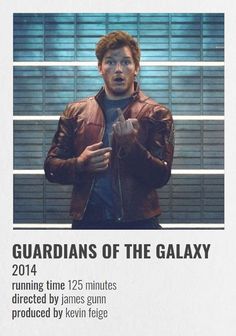 a poster for the movie guardianss of the galaxy with an image of a man holding his hands together