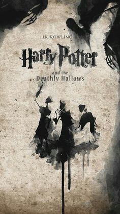 harry potter and the deathly hallows movie poster with watercolors on paper