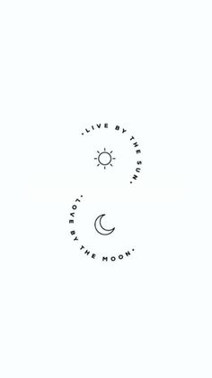 a black and white photo with the words live by the moon