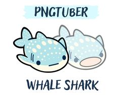 two cartoon animals with the words pngtuber and whale shark