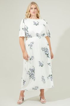 Porto Floral Smocked Midi Dress Curve – Sugarlips Darling Dress, Holiday Weekend, Summer Day, Plus Size Dress, Flutter Sleeves, Be Better, How To Be Outgoing, By The Sea, Flutter Sleeve