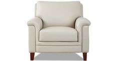 a white leather chair on a white background