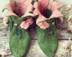 Pixie Shoes, Fairy Slippers, Spirit Costume, Pixie Boots, Elf Slippers, Fairy Shoes, Elf Shoes, Felt Shoes