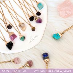 🌟 Unveil Raw Crystal Beauty: Exquisite Necklace Collection! 🌟 Each gemstone is unique and holds its own shape. From the alluring Citrine Necklace to the calming Fluorite Necklace, vibrant Turquoise Necklace, and intuitive Amethyst Necklace, we offer a spectrum of energies.  Elevate your style with our unique raw stone necklaces. Shop Now to adorn yourself with these captivating treasures! 🌙 ✓ 17-19inch / 44-48cm *adjustable chain  ✓ 18K Gold / Silver Plated Stainless Steel ✓ Waterproof: does Spiritual Work, Fluorite Necklace, Raw Stone Necklace, Beautiful Shapes, Raw Crystal Necklace, Christmas Gift For Mom, Aquamarine Necklace, Citrine Necklace, Crystal Necklaces