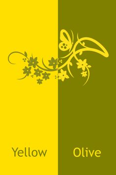 yellow and green background with flowers