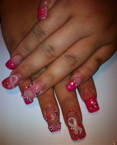 Pink Ribbon Nails, Ribbon Nails, Nails And Spa, Spring Nail Trends, Prom Hairstyles For Long Hair, Really Cute Nails, Pink Bows