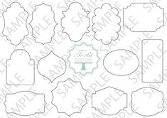 the templates for paper cutouts are shown in various shapes and sizes, including one with