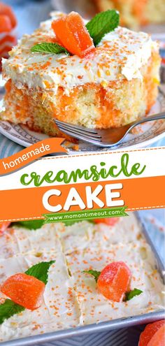 Orange Creamsicle Cake, summer desserts, cake Creamsicle Poke Cake, Orange Creamsicle Cake Recipe, Orange Creamsicle Cake, Fancy Deserts, Retro Desserts, Cake Easy