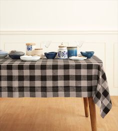 Thanksgiving Farmhouse Style | Buffalo Check Tablecloth | Solino Home Black And White Tablecloth, Buffalo Check Table Runner, Buffalo Check Tablecloth, Dining Tablecloth, Dining Table Cloth, Black Tablecloth, Striped Tablecloths, Plaid Tablecloth