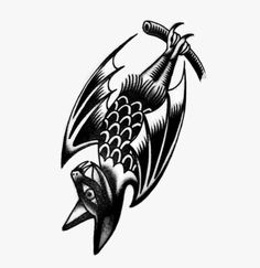 a black and white drawing of a fish with an arrow in it's mouth