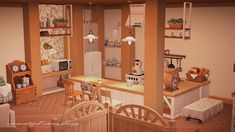 an image of a doll house kitchen and dining room