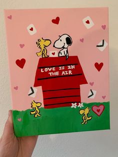 Snoopy Painting, Snoopy Drawing, Love Scrapbook, Bf Gifts, Diy Gifts For Him, Snoopy Woodstock, Snoopy Love, Canvas Painting Designs