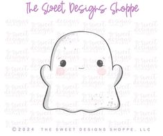 the sweet designs shoppe logo with a ghost face on it's back side