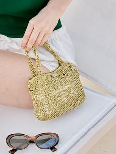 Composition : Metallic Poly 100Color : GoldCountry of Origin : Republic of Korea Green Square Straw Bag, Square Green Straw Bag, Gold Woven Bags For Spring, Chic Yellow Rectangular Crochet Bag, Gold Woven Crochet Bag For Daily Use, Summer Gold Crochet Woven Bag, Gold Woven Crochet Bag For Summer, Summer Gold Handwoven Shoulder Bag, Green Bucket Crochet Bag