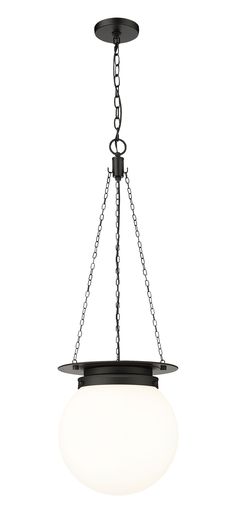 a light fixture with chain hanging from the ceiling