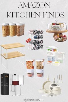 an image of kitchen items with the words amazon kitchen finds above them and below it