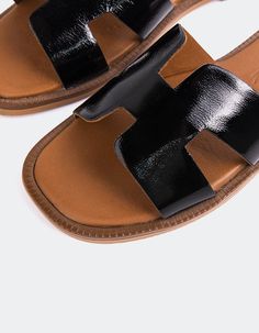 Detail(s): Square Toe Material(s): Leather Patent Upper Leather Padded Insole Leather Lining Color(s): Black Suede Cowboy Boots, Platform Flats, Wedge Flip Flops, How To Stretch Boots, Casual Heels, Boot Pumps, Sandals For Sale, Womens Sandals Flat, Tall Boots