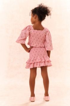 Step into the season with the Renette Skirt. This airy, cotton skirt stuns with smocking all over before falling to a two-tiered ruffle hem with scallop and eyelet detail. Loveshackfancy Kids, High Hips, Cotton Skirt, Baby Size, Top Sales, Skirts For Sale, Cotton Tops, Ruffle Hem