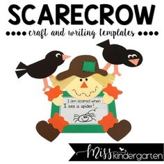 scarecrow craft and writing templates for kids to use with their own halloween characters