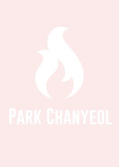 the park chanyeol logo is shown in white on a pale pink background,