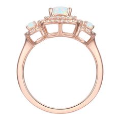 Whether you're celebrating a special occasion, marking a milestone, or simply treating yourself to a timeless and meaningful piece of jewelry, this 14k Rose Gold Over Silver Lab-Created Opal, Lab-Created White Sapphire Solitaire Ring is the perfect choice. Click on this JEWELRY & WATCHES GUIDE to learn about fit, styles, materials and more! Whether you're celebrating a special occasion, marking a milestone, or simply treating yourself to a timeless and meaningful piece of jewelry, this 14k Rose Elegant Adjustable Opal Ring For Anniversary, Classic Adjustable Opal Ring For Anniversary, Adjustable Halo Design Jewelry For Anniversary, Adjustable Fine Jewelry Opal Ring For Anniversary, Classic Rose Gold Opal Ring For Anniversary, Rose Gold Opal Ring With Halo Setting For Anniversary, Adjustable Elegant Opal Ring With Polished Finish, Adjustable Rose Gold Opal Jewelry, Elegant Adjustable Rose Gold Opal Ring