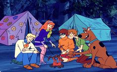 scooby and friends camping in the woods