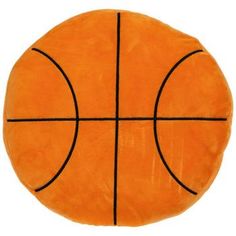 an orange basketball pillow on a white background