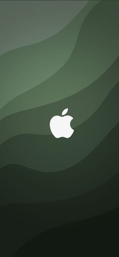 an apple logo is shown on a green background with wavy lines in the shape of waves