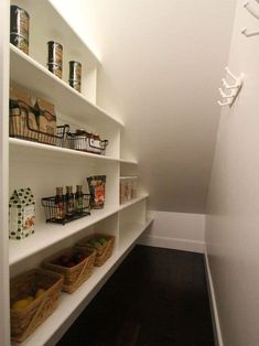 an instagram page with shelves and baskets on the bottom right hand corner, which is filled with food items