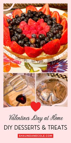 valentine's day at home diy desserts and treats with text overlay