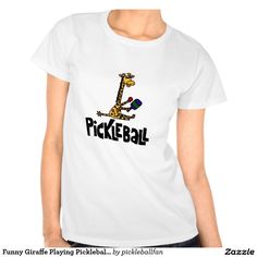 Funny Giraffe Playing Pickleball Cartoon Tee Shirt Monogram T Shirts, Fabulous Birthday, Comme Des Garcons, Cool T Shirts, Your Style, White Undershirt, Shirt Style