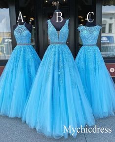 Dress School Dance, Dresses School Dance, Blue Lace Prom Dress, Dress School, Grad Dresses Long, Dresses With Appliques, Cheap Gowns, School Dance Dresses, Winter Formal Dresses