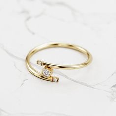 Bypass Diamond Ring / 14K or 18K Gold Ring With 2.3 MM Diamond | Etsy 14k Gold Polished Bypass Ring, 14k Gold Bypass Ring With Polished Finish, 14k Gold Bypass Ring With Single Cut Diamonds, Wedding Bypass Ring With Polished Finish, Minimalist 14k White Gold Bypass Ring, 14k White Gold Birthstone Ring With Polished Finish, Timeless 14k Gold Bypass Ring, 14k White Gold Brilliant Cut Bypass Ring, Yellow Gold Bypass Ring With Polished Finish