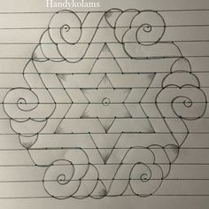 a drawing of a star of david on lined paper