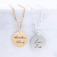 Real Handwritten Jewelry - Memorial Necklace - Fingerprint Necklac -Memorial Gift - Loss Gift - Gift for Mom Minimalist Engraved Necklace For Memorials, Minimalist Personalized Necklace For Memorials, Elegant Etched Necklaces For Memorial, Elegant Hand Stamped Memorial Necklaces, Meaningful Hand-stamped Necklaces For Memorials, Handwritten Jewelry, Custom Handwriting Jewelry, Custom Engraved Bracelet, Handwriting Bracelet