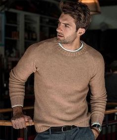 Mens Knit Sweater, Sweater Streetwear, Teen Trends, Winter Attire, Solid Sweaters, Slim Fit Top, Sweater Men, Solid Color Shirt, Men's Knit