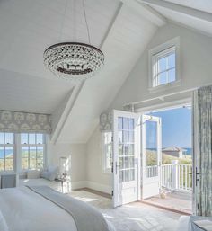 Dreamy beach house designed for entertaining on the Nantucket coast Coastal Beach Bedroom, Beach Mansion, Coastal Bedrooms, Beach Bedroom, Coastal Bedroom, Beach House Design, Remodel Bedroom