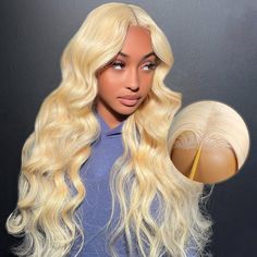 PRICES MAY VARY. 🌸613 Lace Front Wig Material: 6x5 Transparent lace, 210% density, Pre-Plucked with Baby Hair, Bleached Knots, Lace Frontal with Weft in the Centre, Half Machine Made & Half Hand Tied, Soft, Healthy, No Smell, Tangle-free, Minimal Shedding. It Could Bring You More Beautiful Performance in Your Life, Wedding, Dating, Theme Parties and Any Other Occasion. Color Wigs May Have a Slight Color Difference from the Picture, Which is Normal. 🎄Glueless Wig Advantage: Get Ready to Wear Your Pretty Hair in Just 30 Seconds! Our Upgraded Lace Wig is Glueless, Meaning You Don't Need to Use Any Glue or Gel. It's Easy to Wear and is Perfect for Beginners. Just Wear it and Go! 🌸Wear and Go Wig Cap Details: Our Special Designed 3D Dome Cap is Equipped with an Adjustable Elastic Band that K Blonde Lace Frontal Wigs, Blonde Amazon Wigs, 613 Body Wave Wig, 613 Lace Front Wig, Color Wigs, Wig Material, Ombre Lace Front, Ombre Highlights, Ombre Lace