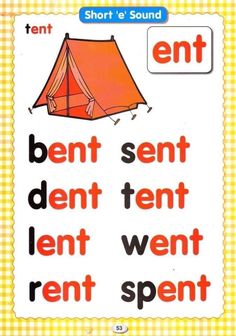 an orange tent with the words bent sent, don't tent lent went't spent