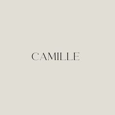 the word camille written in black ink on a white background