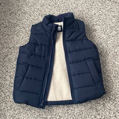 Nwot Boys Gap Navy Zip Up Puffer Vest Sherpa Lined Sz 5 Years Pet And Smoke Free Home Blue Cotton Outerwear By Gap, Fitted Blue Outerwear From Gap, Gap Jacket, Gap Jackets, Gap Kids, Sherpa Lined, Puffer Vest, Kids Jacket, Gap