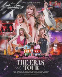 the eras tour poster with taylor swift, taylor davidson and taylor hall in background