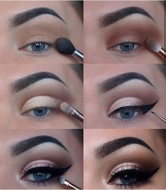 Makeup Instructions, Easy Eye Makeup, Easy Eye Makeup Tutorial, Eye Ideas, Drag Make-up, Simple Eye, Eyebrow Eyeshadow, Glasses Makeup